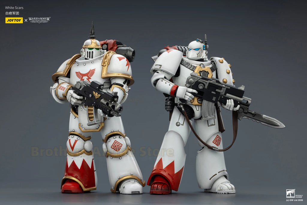 JOYTOY Warhammer 40K White Scar Legion MKIII MKVItactical legionnaire and motorcycle 1/18 movable figure soldier collection gift