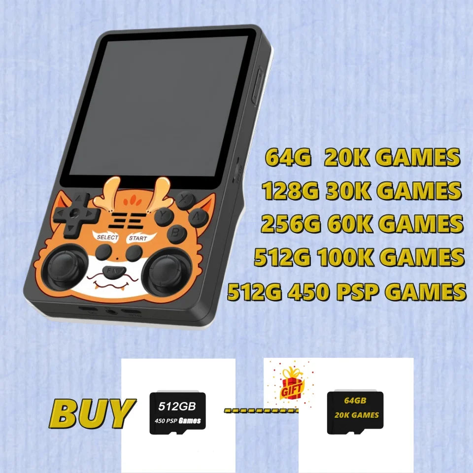 POWKIDDY RGB20SX Portable Handheld Game Console Retro Pocket 4.0 Inch Screen Linux OS Portable Video Players 512G PSP  Console