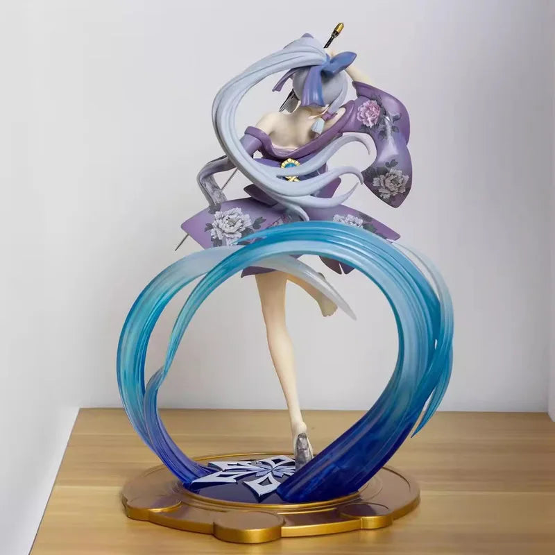 DF Original Drawing Sword Kimono Girl Figure Battle Pose With Base Anime Statue Collectible Model Gift For Fans Bishoujo