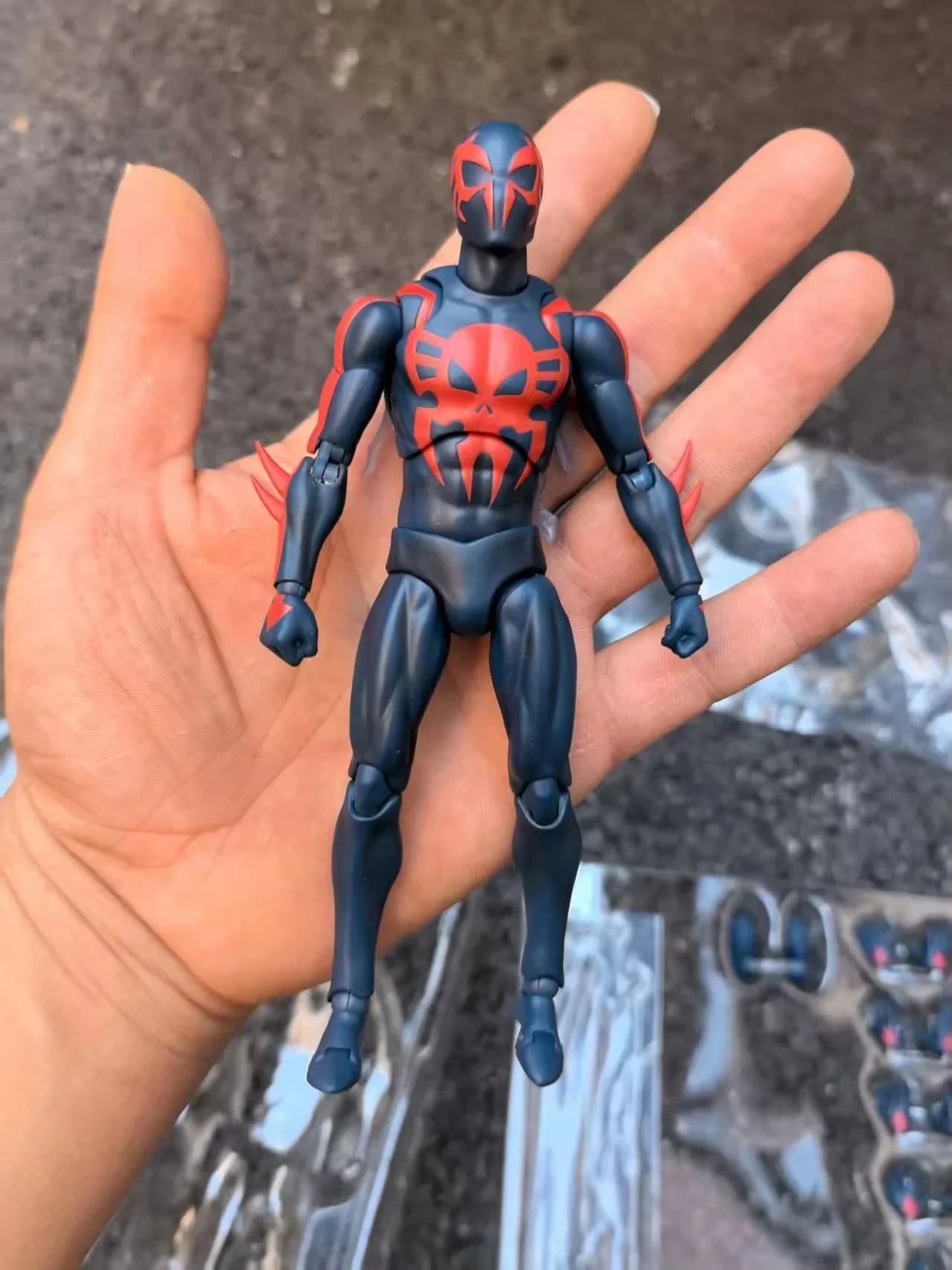 Hot Anime Mafex 239 Spider Man 2099 Comic Version Action Figure Joint Mobile Handpiece Model Desktop Collectibles Toy Boys Gift