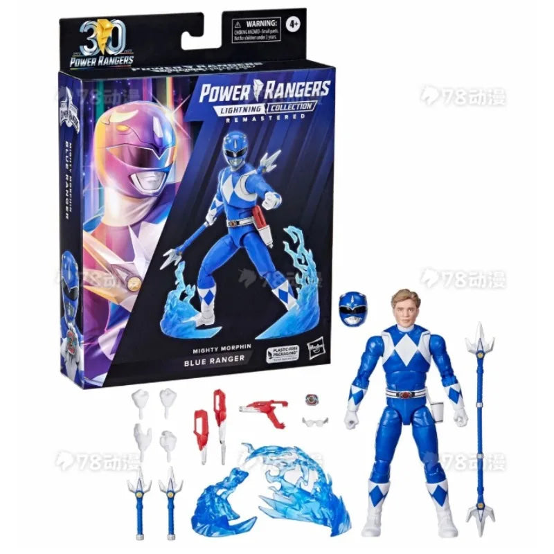 Original Hasbro Power Rangers Lightning Collection MIGHTY MORPHIN BLUE RANGER Figure Anime Figure Toy Collection Model