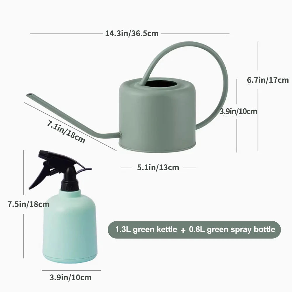 Long Spout  Leakproof Watering Can Stainless Steel Large Capacity Watering Pot 1.3L Comfortable Long Spout Watering Can Set