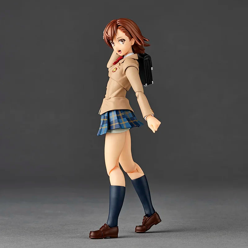 Original Kaiyodo A Certain Scientific Railgun T Amazing Yamaguchi Revoltech NR043 Mikoto Misaka Winter Uniform Ver Figures Model