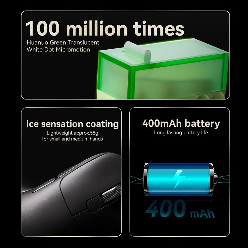 Ajazz AJ179 Apex PAW3950 Wireless Gaming Mouse with RGB Charging Dock, Computer Macro Mouse Gamer,Lightweight Ergonomic PC Mice