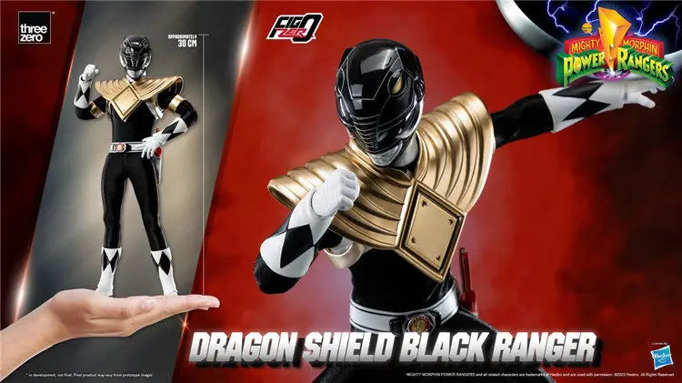 In Stock Threezero 3A DRAGON SHIELD BLACK RANGER Movable Model Toys Kyoryu Sentai Zyuranger Zack Mammuthus