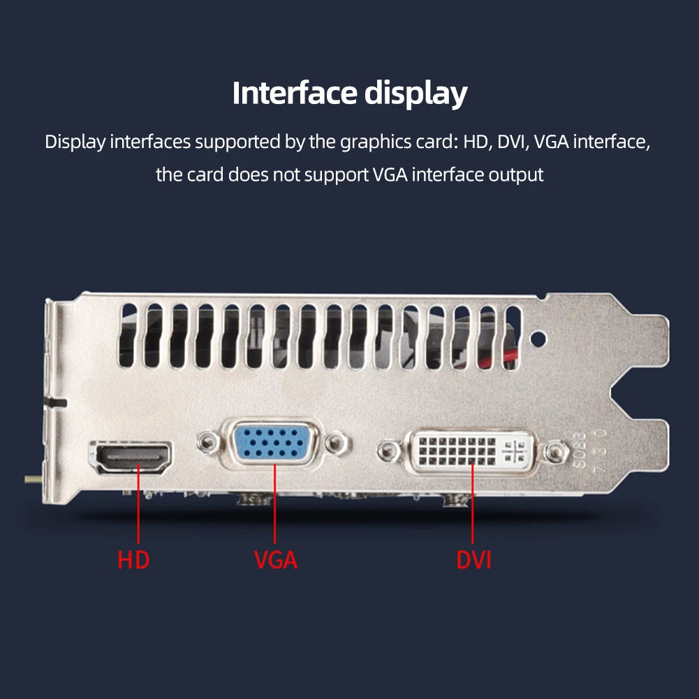 GT730 Desktop-Grafikkarte HD + VGA + DVI DDR3 4 GB Computergrafikkarten PCI-E2.016X Gaming-Grafikkarte 128 Bit mit Lüfter