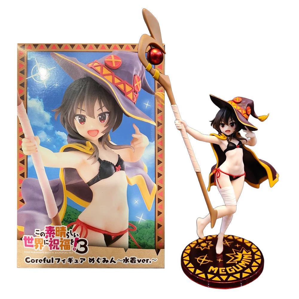 18CM Anime Kono Subarashii Sekai ni Shukufuku o! Megumin Figure Swimsuit Style Standing Model Toy Doll Aciton Figure PVC