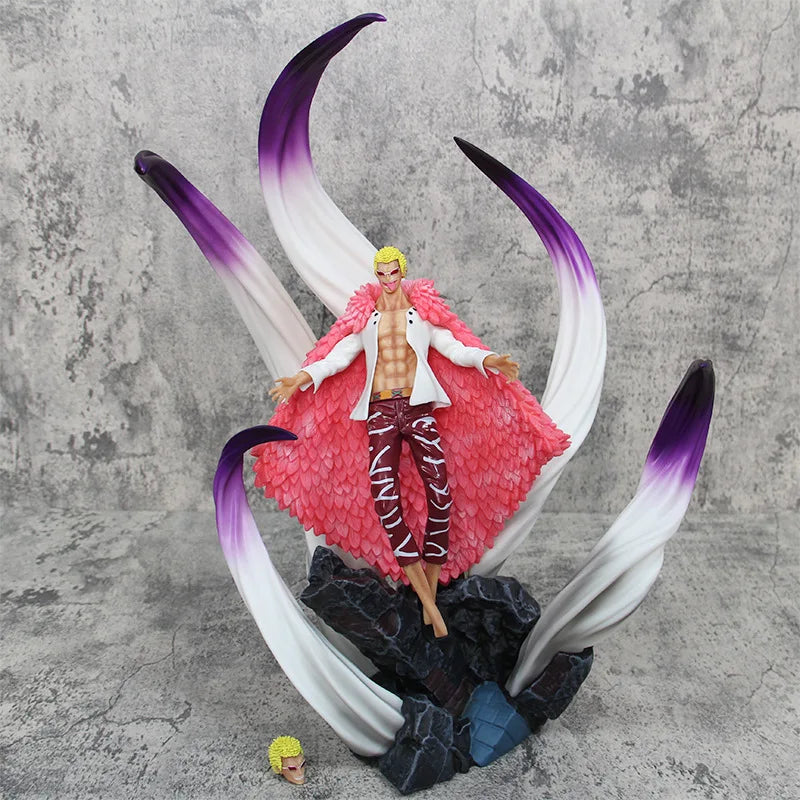 45cm ONE PIECE Anime Figure Oka Shichibukai Donquixote Doflamingo Action Figure Statue Ornaments Collect PVC Model Doll Gift Toy