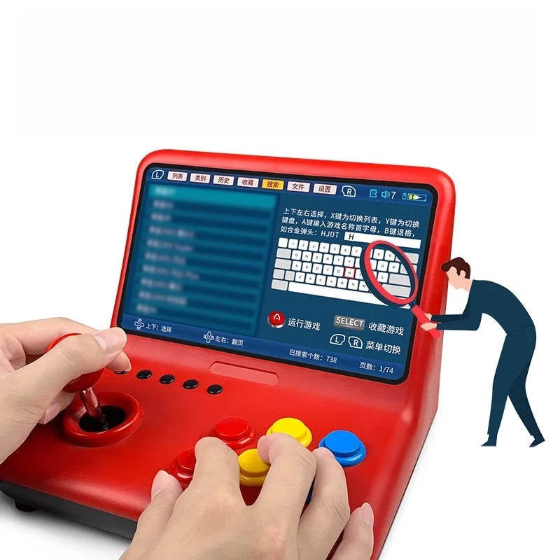 10-Zoll-Desktop-Mini-Joystick-Handheld-Konsole mit Retro- und Nostalgie-Design Hochauflösende 9-Zoll-IPS-Arcade-Spielkonsole