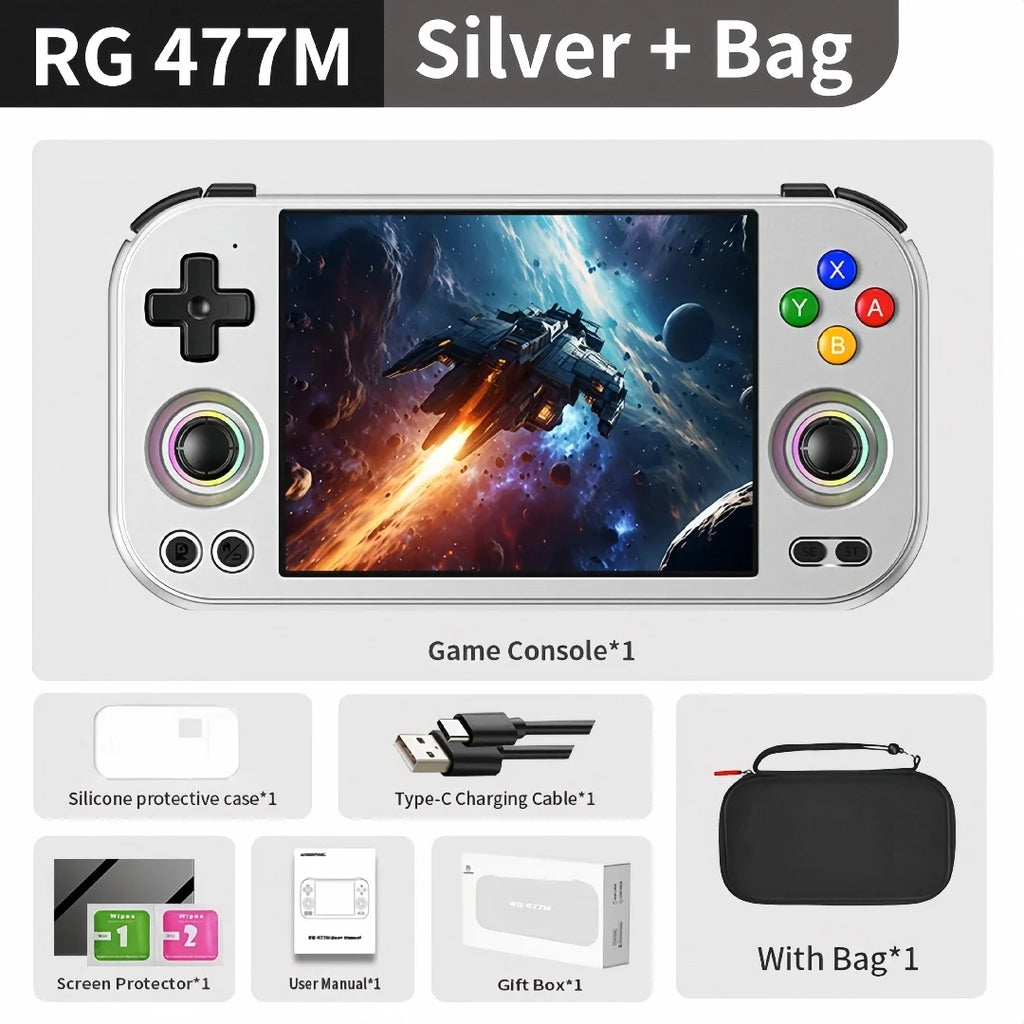 RG477M Retro Handheld Game Console, Aluminum Alloy CNC Dimensity 8300 Android14 System 4.7-inch Touch Handheld Game·Hot Sale