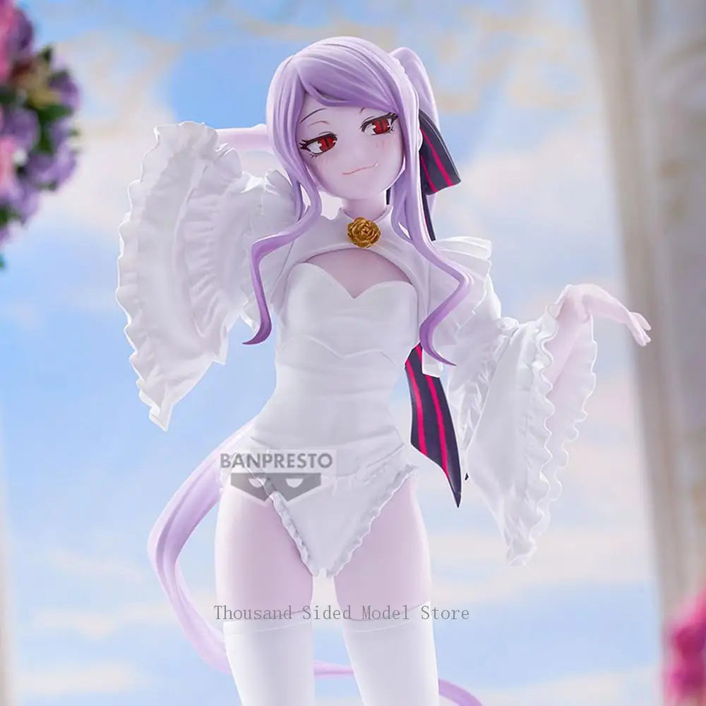Original Banpresto Glitter & Glamours Overlord Shalltear Bloodfallen Wedding Ver. Action Figure PVC Model Collectible Toys 24CM