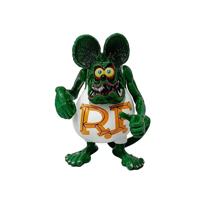 11cm Crazy Mouse Fink Legendary RAT FINK Oil Mouse 3 Doll Handheld Ornament Model Doll Toy Christmas Children's Gift  Brinquedos