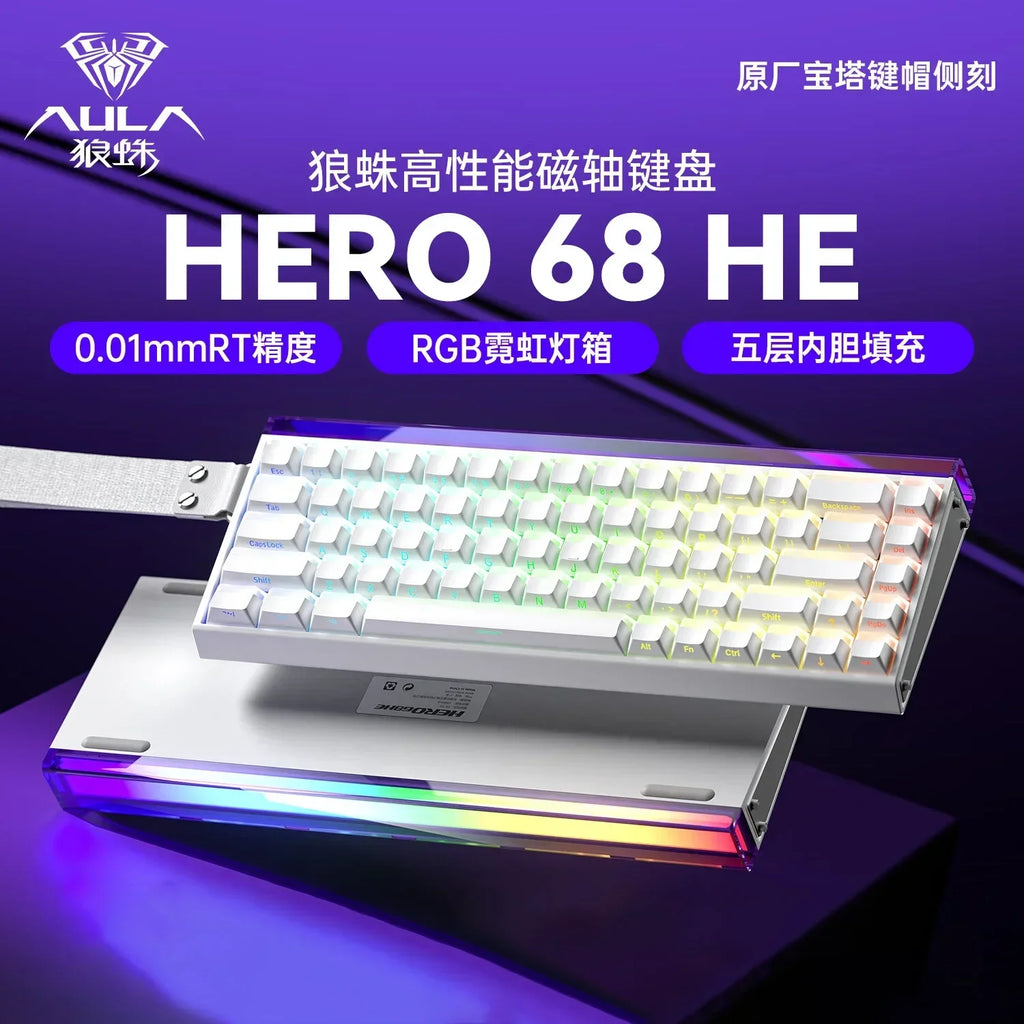 AULA Hero 68HE Mechanische Tastatur mit Magnetschalter, E-Sport, 8K RGB, Hot-Swap, kabelgebunden, PC-Gaming, individuelle Tastatur, Zubehör, Geschenke