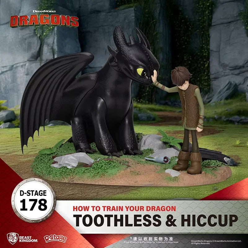 Toothless figure Trendy Toy Cartoon Kawaii Beast Kingdom Dragon Taming Master Toothless Boy Movie Accessories Trendy Toy Gift