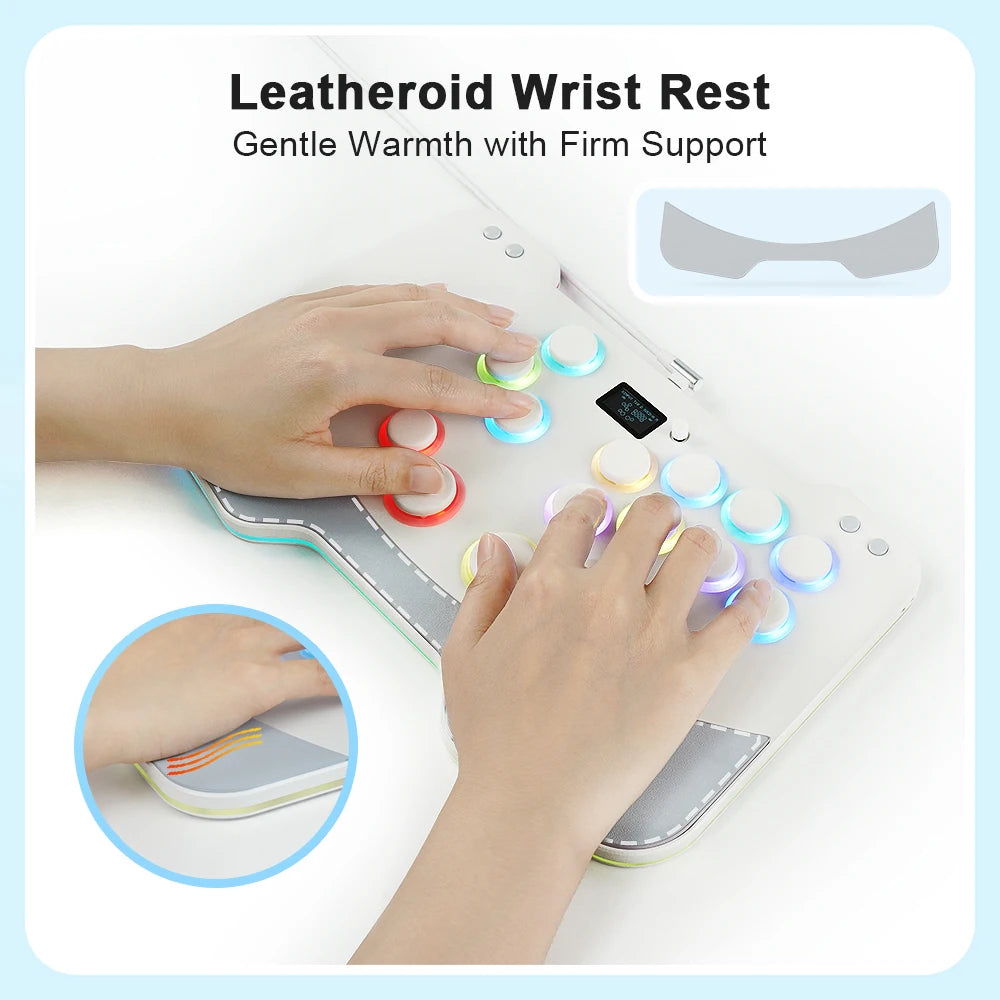 Duelpad Zen Metal Game-Tastatur-Controller, ergonomischer, hebelloser Ergo-Split-Arcade-Controller mit allen Tasten/Stickless für PC/NS/PS4