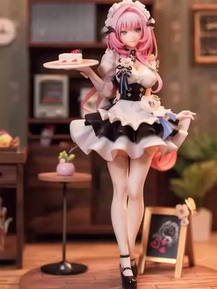 Honkai Impact 3rd Elysia Pink Sweetheart Maid Figure Holding Dessert Tray Anime GK Model Collectible Birthday Gift For Game Fans