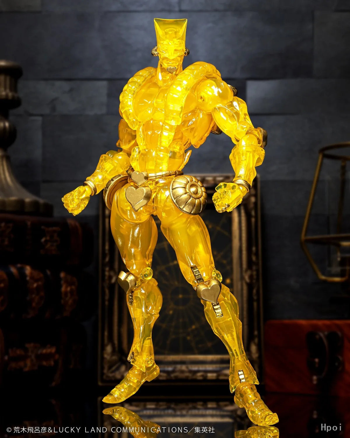 Medicos Super Action Statue The World Ver CLEAR GOLD 16.5cm JoJo Collectible Figure Gifts Toys Model Original Garage Kit Kawaii