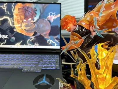 Dämonentöter Agatsuma Zenitsu PVC-Actionfiguren Donnerschlag und Blitzeffekt Anime Kimetsu No Yaiba Figur Geschenk Spielzeug Modell