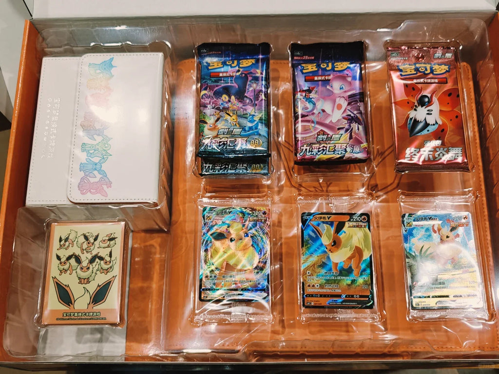 Pokemon TCG Eevee Cards Collection Simplified 6.0 Advanced Special Chinese Edition Custom Set Game Collection Toys Box Gift
