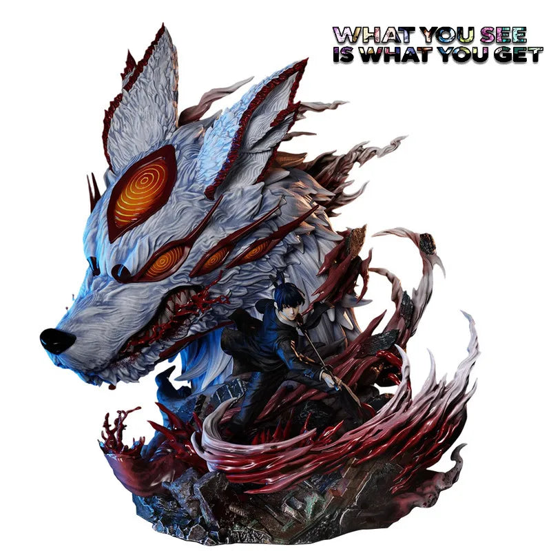 Niren Studio Chainsaw Man Hayakawa Aki With LED 1/6 Resin Statue 61cm Anime Model Action Figure Figma Figurine Collectible Toy