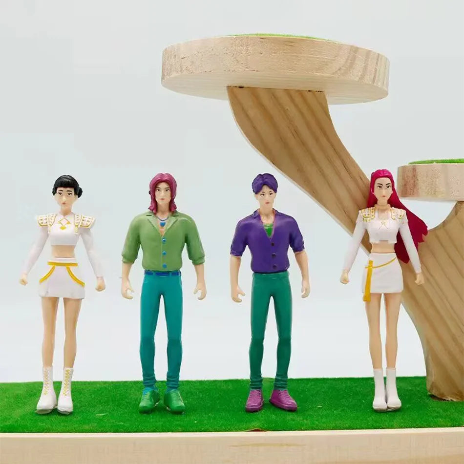 K-pop фигурка на ловци на демони, K-pop фигурки на ловци на демони, фигурки на Huntrix, играчка Derpys, тигър, Руми, Мира, Зоуи, Съси, фигурка, орнамент.