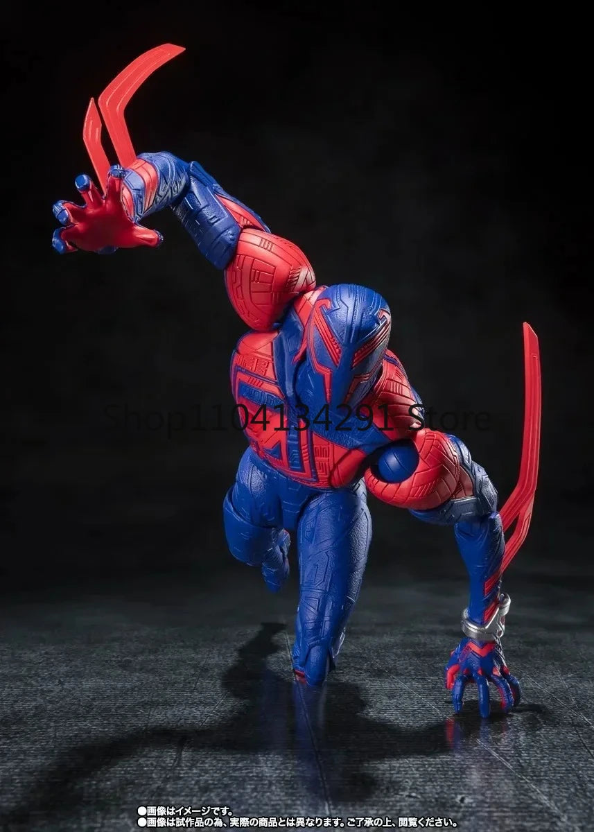 Original Bandai SHF Spider-Man 2099 Miguel O'Hara Across The Universe Movie Birthday Gift Toy Collectible Action Figure Model