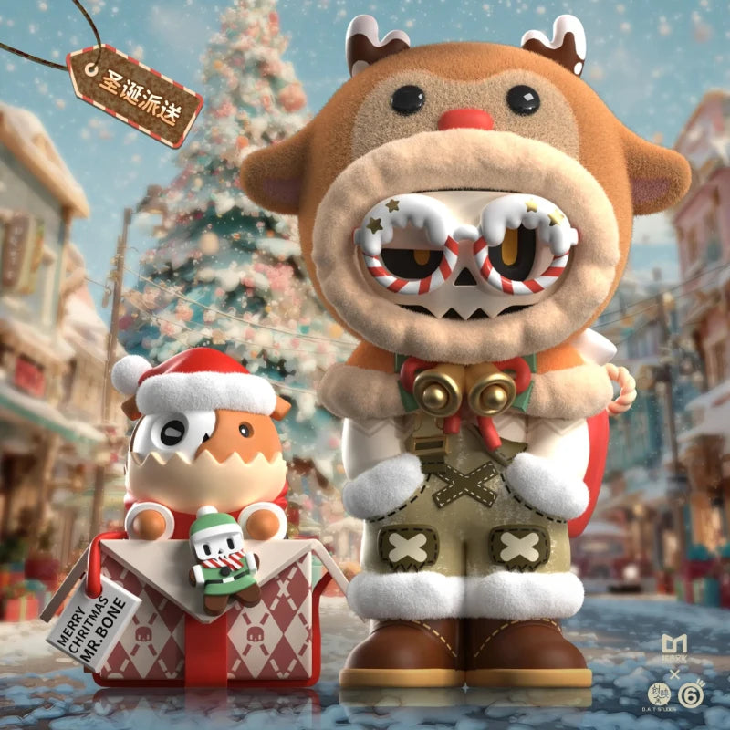 Mr. Bone Christmas Delivery Limited Edition Cute Reindeer Shape Toys Desktop Model Home Ornaments Mystery Room Collection Gifts