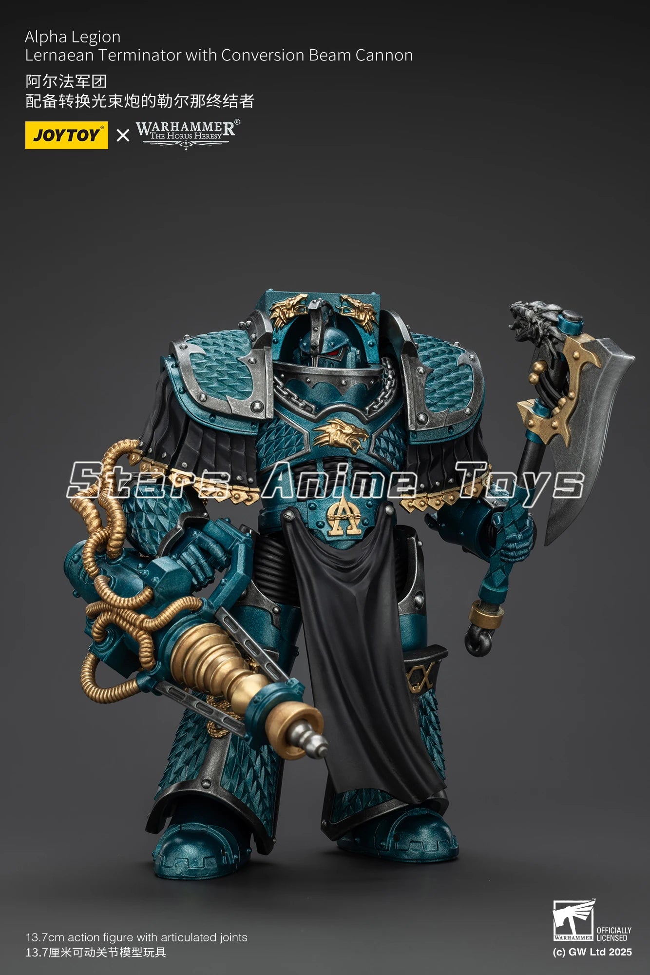 JOYTOY 1/18 Action Figure Warhammer The Horus Heresy Alpha Legion Lernaean Terminator with Conversion Beam Cannon Toy