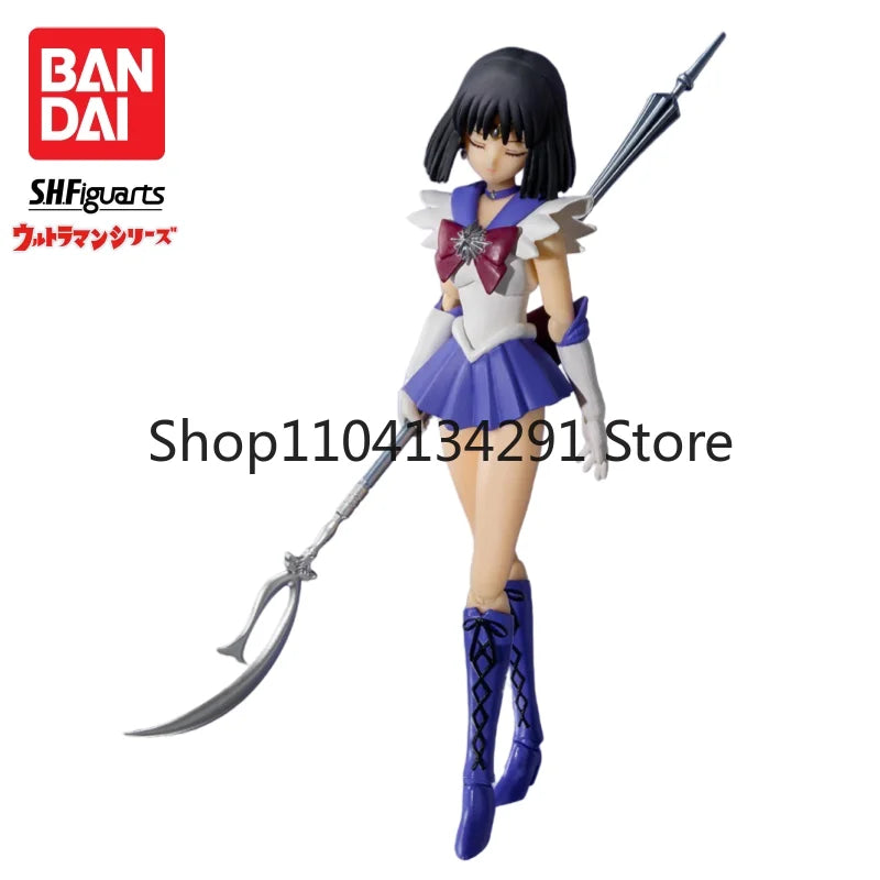Bandai SHF Sailor Saturn Unpainted Anime Model Figure -Original Stock Doll, Premium Authentic Birthday Gift for Sailor Moon Fans