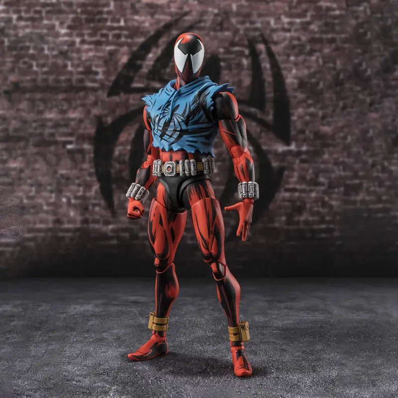 Original Bandai Spider-Man Action Figure Across The Spider-Verse Shf Scarlet Spider Ben Reilly Anime Model Collectible Toys Gift