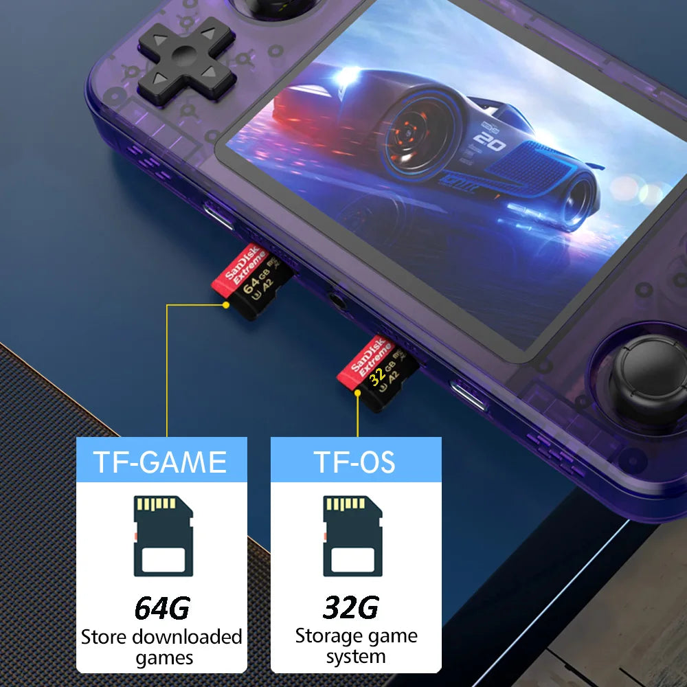 Neue R36H Retro-Handheld-Konsole Open-Source-Linux-System Klassische Spielkonsolen 3,5-Zoll-IPS-Bildschirm 64G Tragbarer Videoplayer 