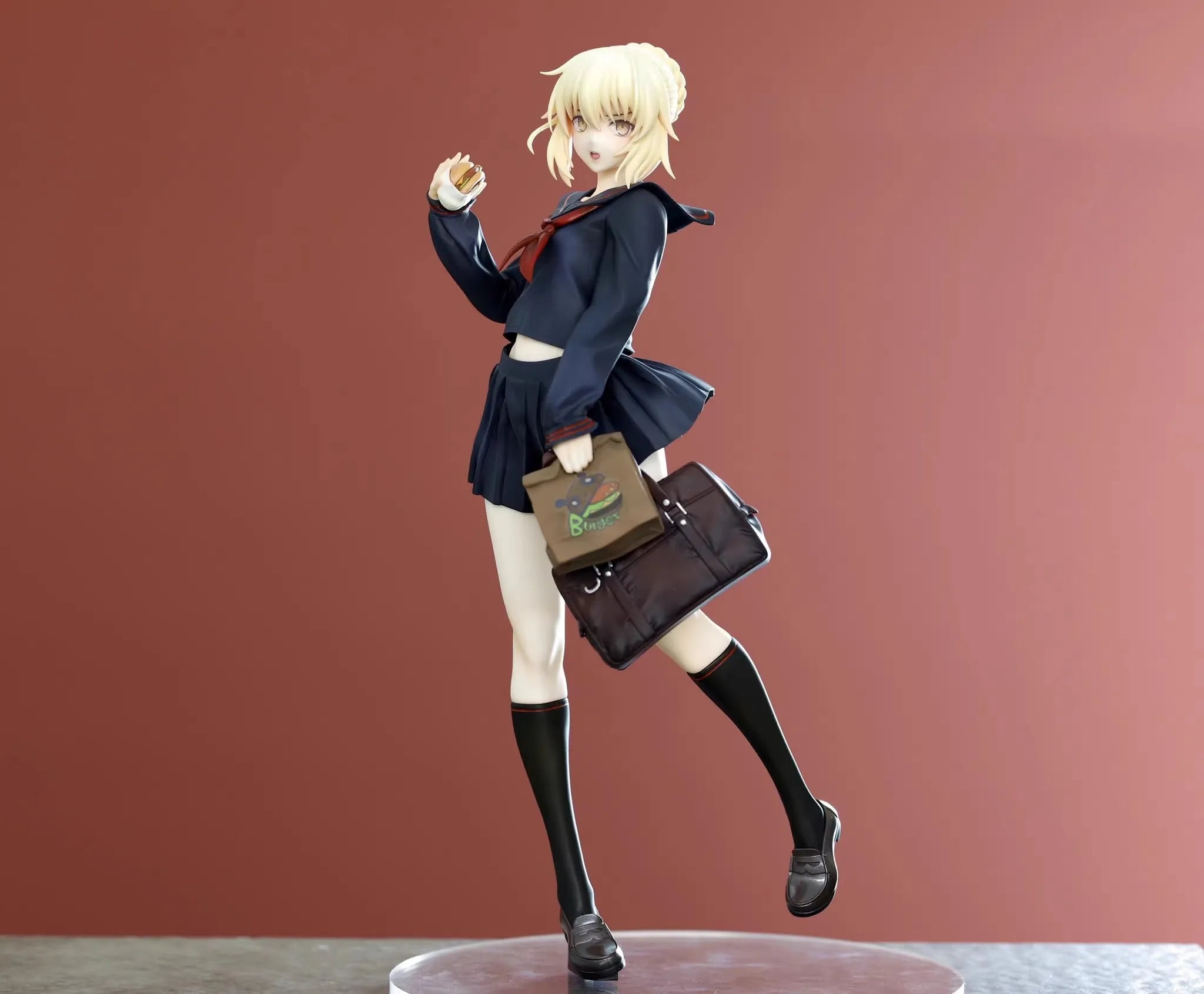 GK 1/6 Scale Anime Female WF2019s Burger King Fate Sabers School Uniform White Resion Model Unpainted Assemble DIY Toy