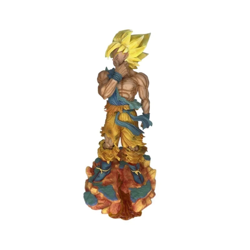Dragon Ball Z First Super Saiyan Goku Battle Damaged Pinched Face Anime Figure Desktop Statue Collectible Gift For Anime Fans