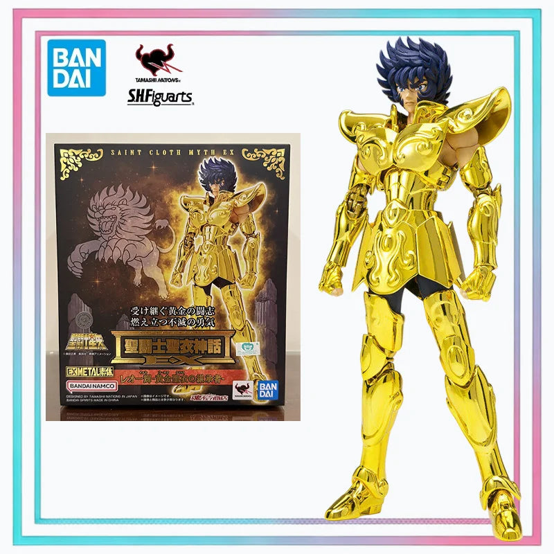 Bandai Original  Saint Seiya Myth Cloth EX Ikki of Leo Gold Saint Anime Action Figure Model Toys Gifts for Boys Desk Decoration