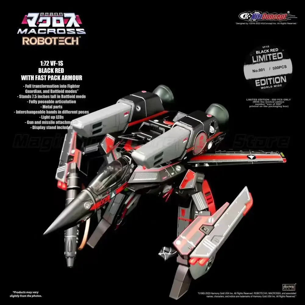 【MT】Kitz Concept Robotech Macross Delta VF-1S Red and Black Space Bag Limited Edition 2.5 Finished Mecha Model Toys Figure
