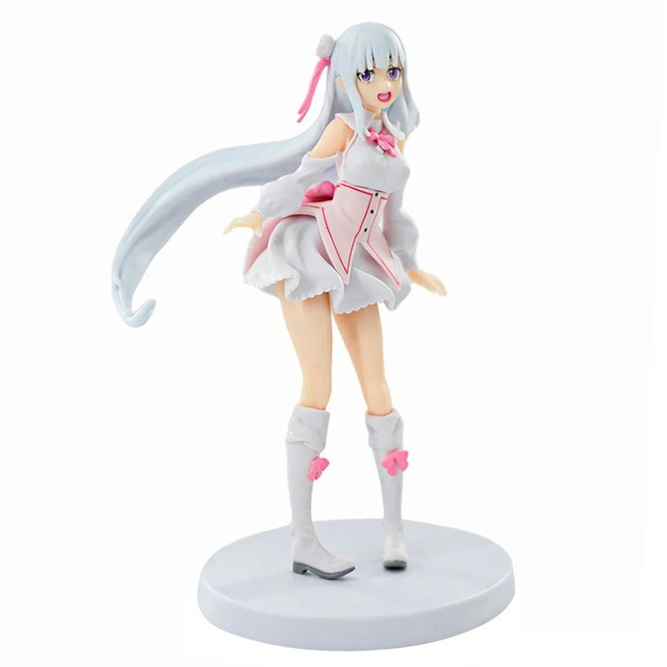 17cm Re: Zero Starting Life in Another World Anime Figure Emilia Memory Snow Kawaii Magical Girl Anime Cartoon Model Toy Gifts