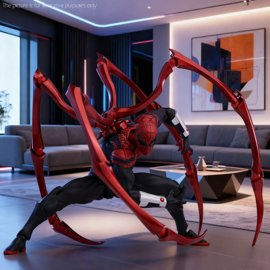 New Spider Man figurine model high-quality PVC black red Spider Man chaotic toy anime style action dolls for collection and gift