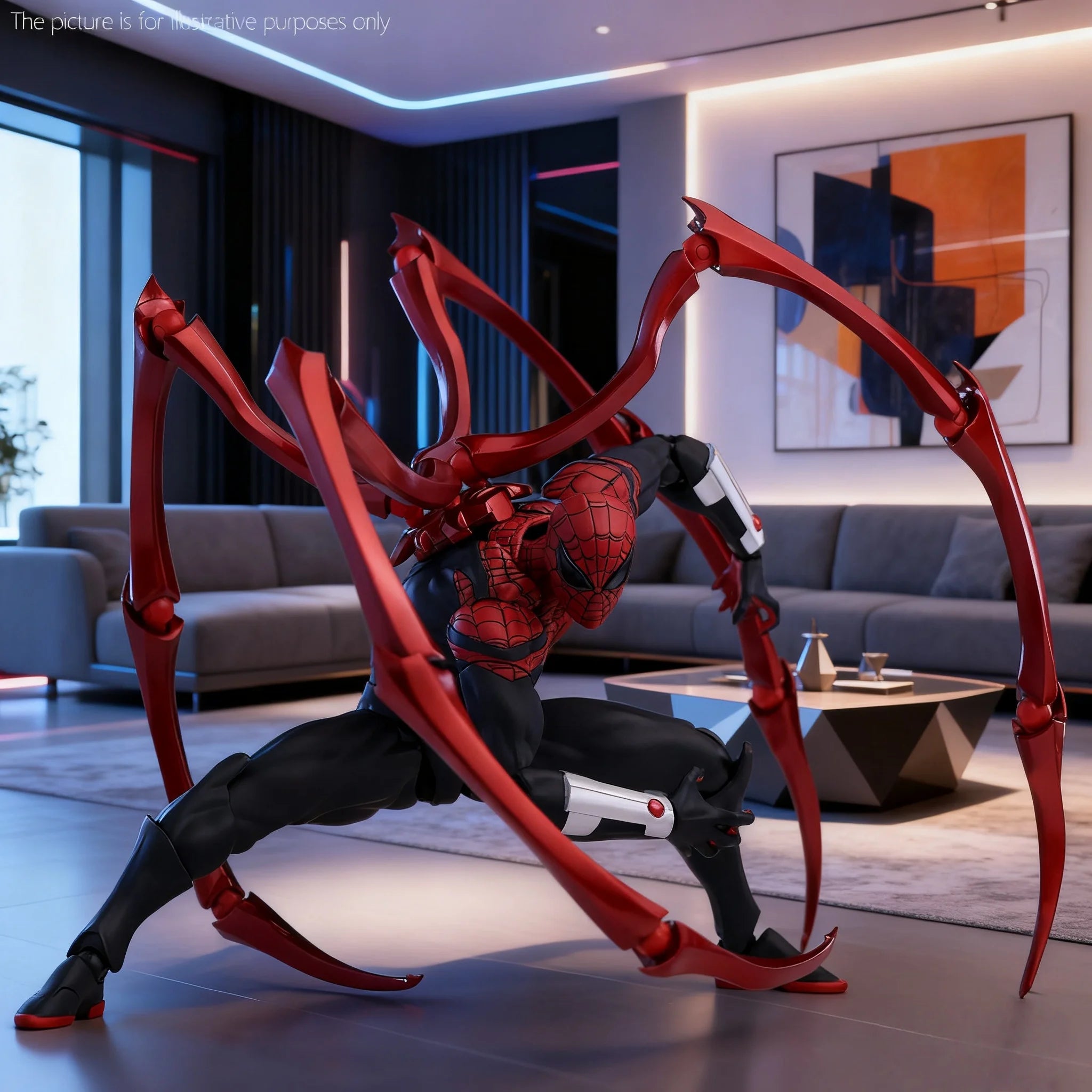 New Spider Man figurine model high-quality PVC black red Spider Man chaotic toy anime style action dolls for collection and gift