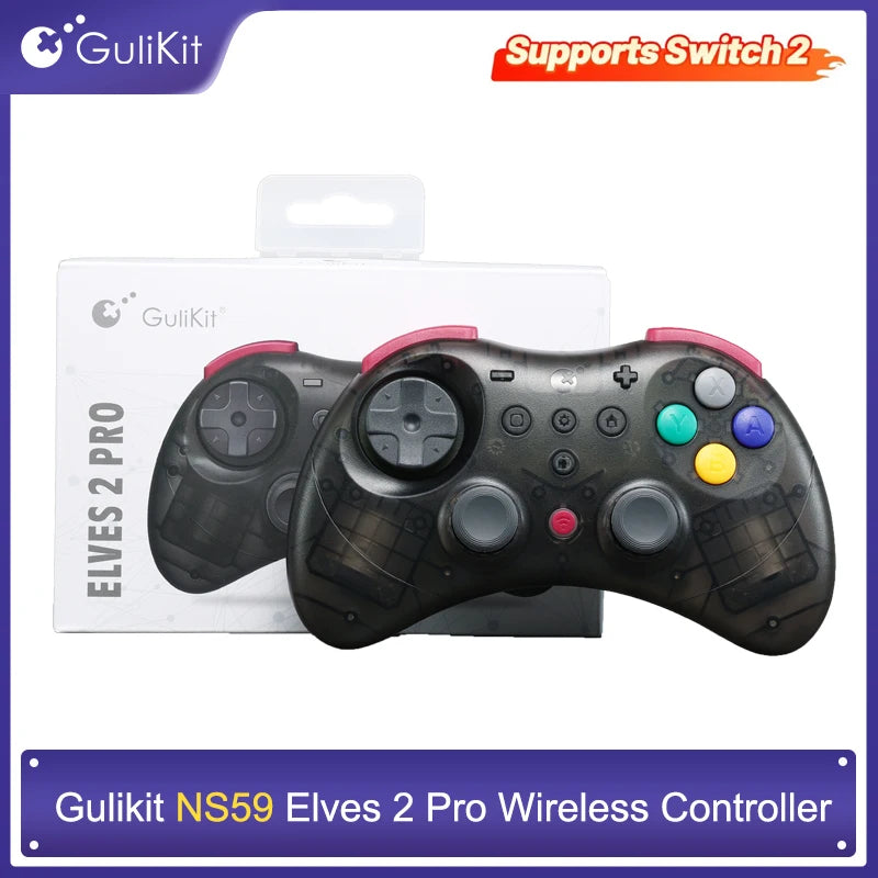 GuliKi Elves 2 Pro Wireless Controller with Hall Joysticks for Nintendo Switch / Switch 2 Android / IOS /Windows Gamepad
