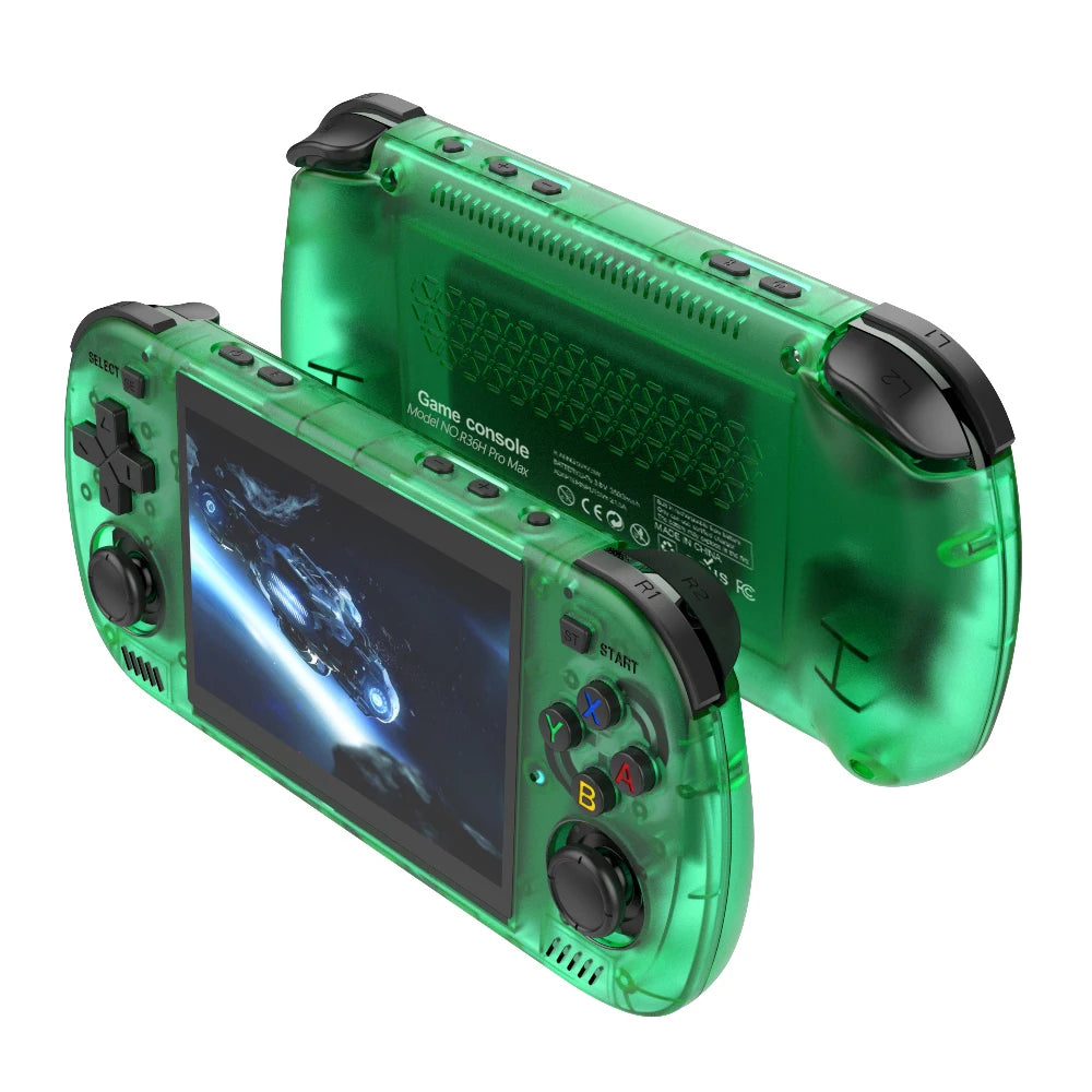 BOYHOM Green R36H PRO MAX Retro Gaming Console 4.2-inch IPS Screen RK3326 Processor 3000mAh Battery Open-Source Linux System Por