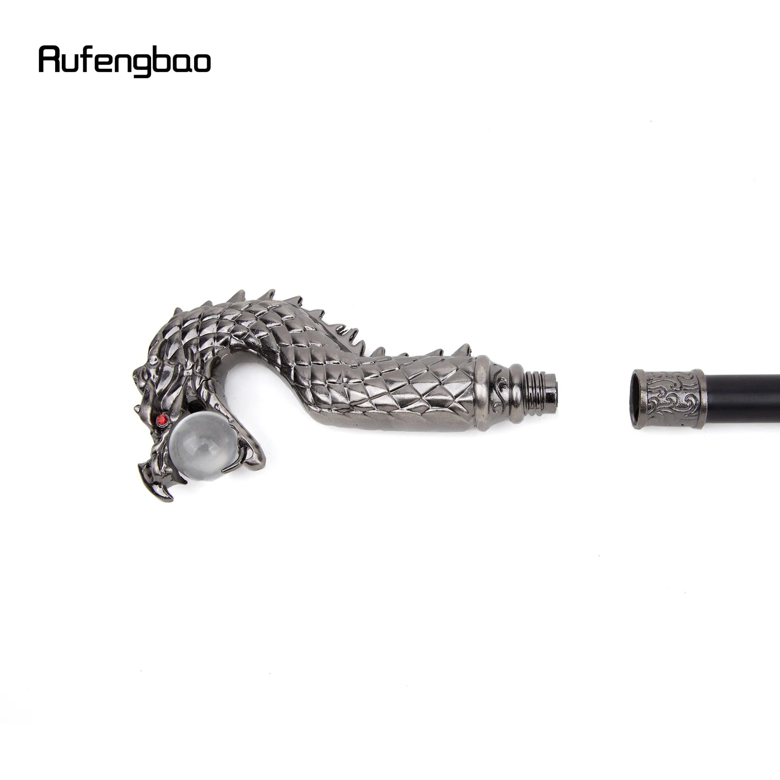 Drachenkopf-Bissball, modischer Gehstock, dekorativer Stock, Cosplay, Vintage, Party, modischer Gehstock, Bischofsstab, 93 cm