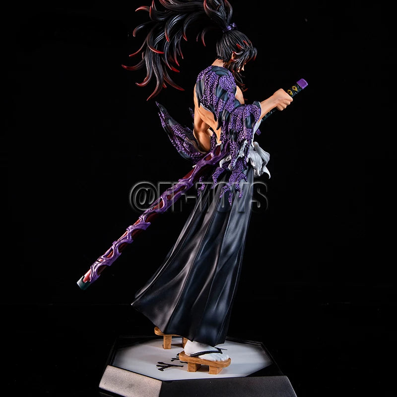 32CM Anime Demon Slayer Kimetsu No Yaiba Figur Kokushibo PVC Actionfiguren GK Statue Modell Puppenspielzeug für Kinder Geschenke