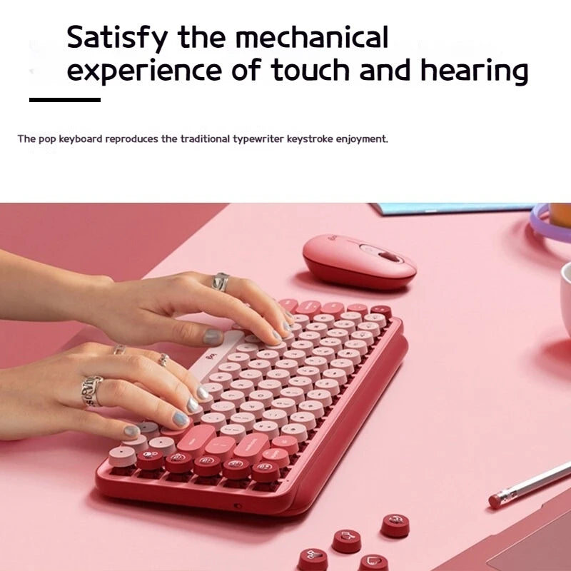 Original Logitech Pop Keys Wireless Mechanical Keyboard Logi POP Mouse Dream Violet 87keys Keyboard Mouse Combos Set For Iaptop