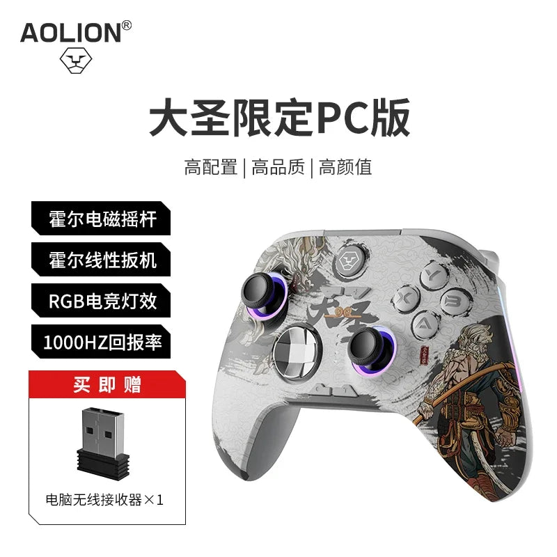 Aolion Wukong Gamepad Pc Controls For Xbox Pc Wireless Bluetooth Esports RGB Game Handle Hall Joystick Linear Trigger Gamer Gift