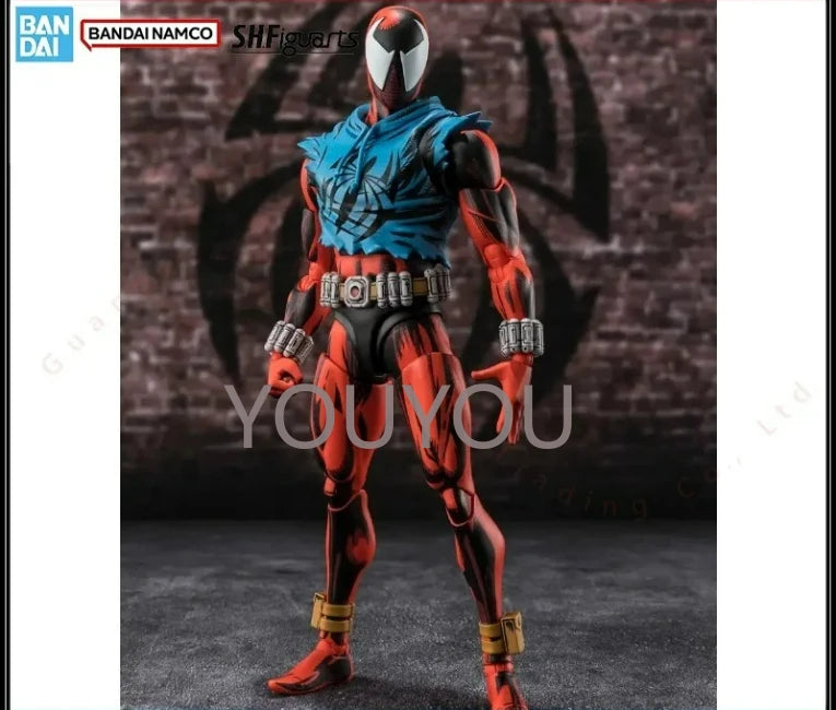 100% Original BANDAI S.H.Figuarts Spider-Man Across The Spider-Verse Ben Reilly Scarlet Spider Action Figure