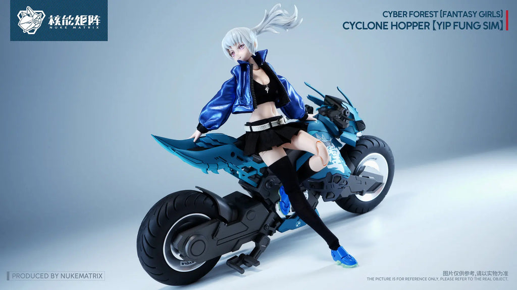 Nuke Matrix Cyber Forest Cyclone Hopper Yip Fung Sim Dual Body Mecha Girl Buildable Action Figure Kit With Cyber Motorcycle