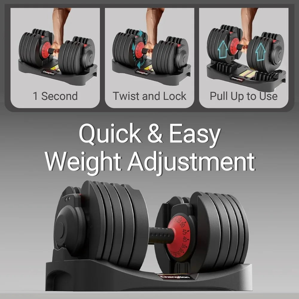 Verstellbare Hanteln 25 bis 52,5 Pfund, 9 bis 15 Zoll – Komplettset für Ganzkörperübungen und Fitnesstraining