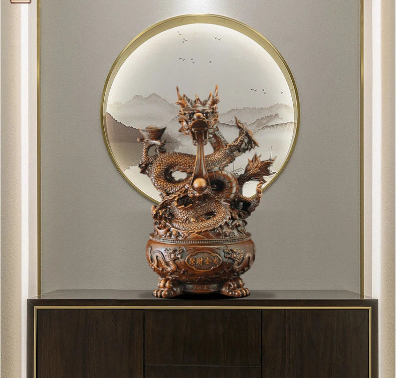 Gathering Wealth Dragon Inviting Wealth Office Desktop Decorations Opening Sculptures