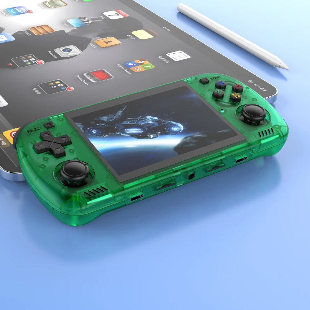 R36H PRO MAX retro portable gaming console features a 4.2-inch IPS display, comes with a built-in 64GB storage card, and include