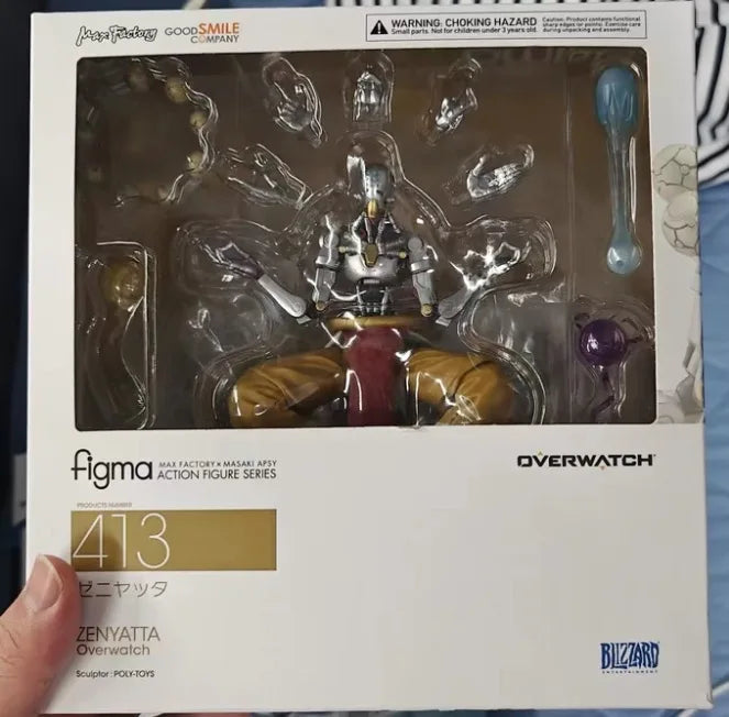 In Stock Original Max Factory Figma#413 OVERWATCH Zenyatta 15.5cm PVC Anime Figure Movable Toy Gift Ornament